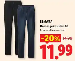 Lidl Esmara Dames jeans slim fit aanbieding