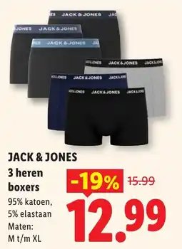 Lidl Jack & jones 3 heren boxers aanbieding