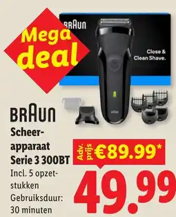 Lidl Braun Scheerapparaat Serie 3 300BT aanbieding