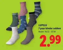 Lidl Lupilu 7 paar kinder sokken aanbieding