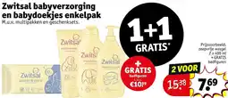 Kruidvat Zwitsal babyverzorging en babydoekjes enkelpak aanbieding
