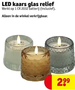 Kruidvat LED kaars glas relief aanbieding