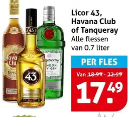 Hoogvliet Licor 43, Havana Club of Tanqueray aanbieding