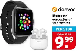 Hoogvliet Denver Bluetooth oordopjes of smartwatch aanbieding