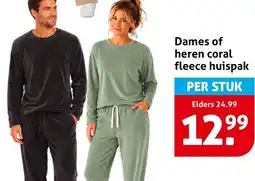 Hoogvliet Dames of heren coral fleece huispak aanbieding