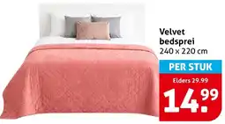 Hoogvliet Velvet bedsprei aanbieding