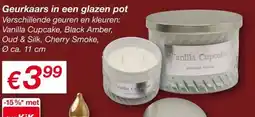 Kik Geurkaars in een glazen pot aanbieding