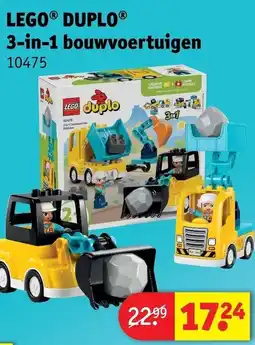 Kruidvat LEGO DUPLO 3-in-1 bouwvoertuigen aanbieding