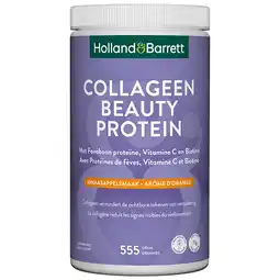 Holland & Barrett 1+1 gratis | Holland & Barrett Collageen Beauty Protein Sinaasappelsmaak - 555g aanbieding