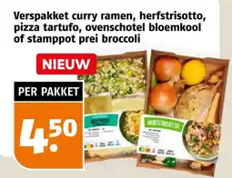 Poiesz Verspakket curry ramen, herfsttrisotto, pizza tartufo, ovenschotel bloemkool of stamppot prei broccoli aanbieding