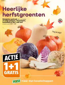 Poiesz Biologische pastinaak of oranje pompoen, flespompoen, knolselderij of Bio+ rode kool aanbieding
