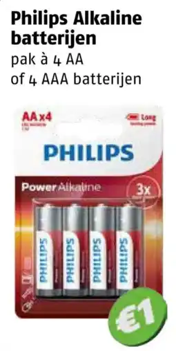 Poiesz Philips Alkaline batterijen aanbieding
