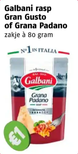 Poiesz Galbani rasp Gran Gusto of Grana Padano aanbieding