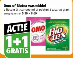 Poiesz Omo of Biotex wasmiddel aanbieding