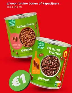 Poiesz g'woon bruine bonen of kapucijners aanbieding