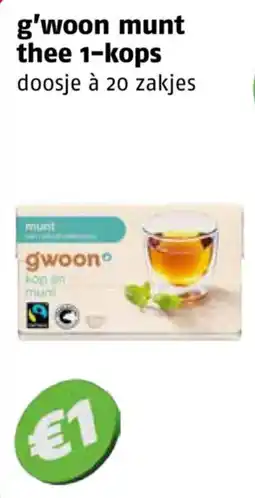 Poiesz g'woon munt thee 1-kops aanbieding