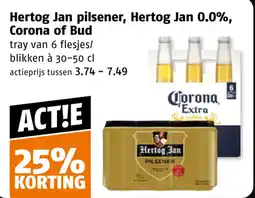 Poiesz Hertog Jan pilsener, Hertog Jan 0.0%, Corona of Bud aanbieding