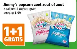 Poiesz Jimmy's popcorn zoet zout of zout aanbieding