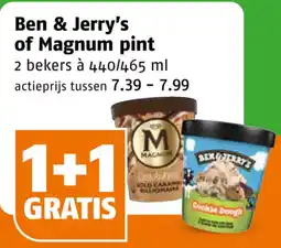 Poiesz Ben & Jerry's of Magnum pint aanbieding