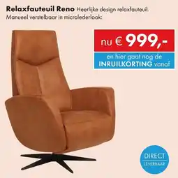 Woonsquare Relaxfauteuil Reno aanbieding