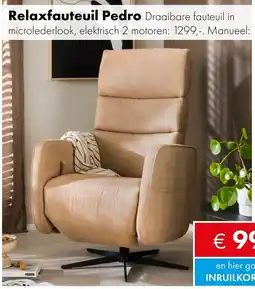 Woonsquare Relaxfauteuil Pedro aanbieding