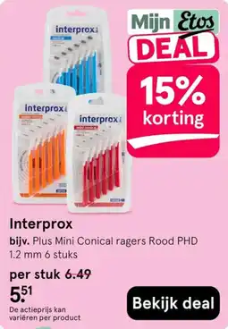 Etos Interprox Plus Mini Conical ragers Rood PHD aanbieding