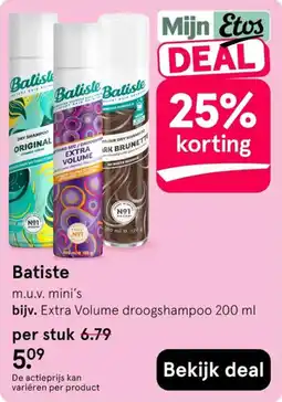Etos Batiste droogshampoo aanbieding