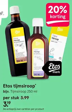 Etos Etos tijmsiroop aanbieding
