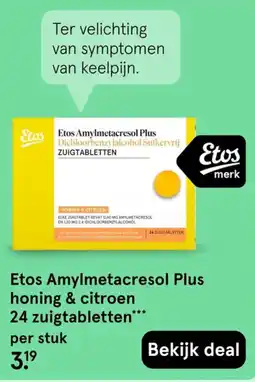 Etos Etos Amylmetacresol Plus honing & citroen aanbieding