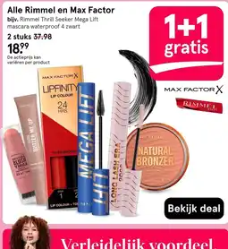 Etos Rimmel en Max Factor aanbieding