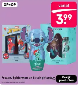 Etos Frozen, Spiderman en Stitch giftsets aanbieding