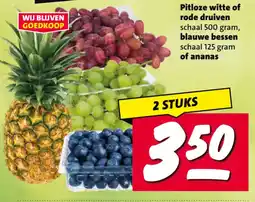 Nettorama Pitloze witte of rode druiven, blauwe bessen of ananas aanbieding