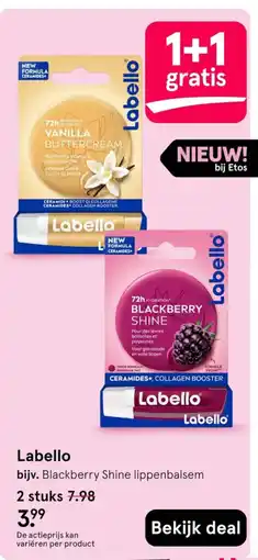 Etos Labello Blackberry Shine lippenbalsem aanbieding