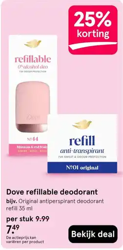 Etos Dove refillable deodorant aanbieding