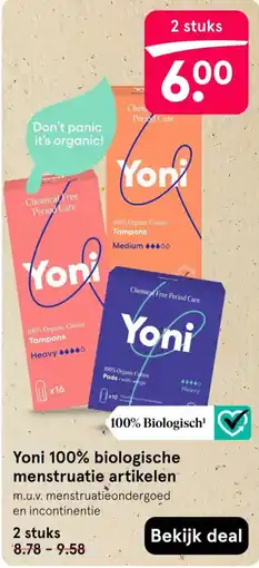 Etos Yoni 100% biologische menstruatie artikelen aanbieding
