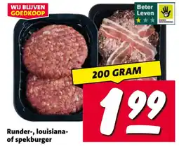 Nettorama Runder-, louisiana- of spekburger aanbieding
