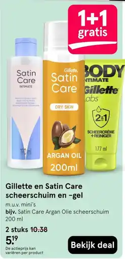 Etos Gillette en Satin Care scheerschuim en -gel aanbieding