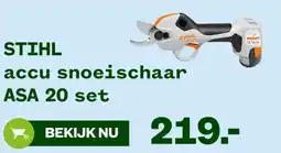 Welkoop STIHL accu snoeischaar ASA 20 set aanbieding