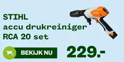 Welkoop STIHL accu drukreiniger RCA 20 set aanbieding