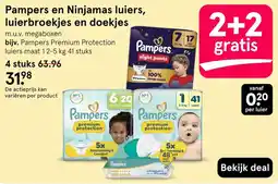 Etos Pampers en Ninjamas luiers, luierbroekjes en doekjes aanbieding