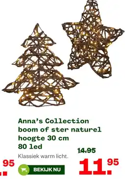 Welkoop Anna's Collection boom of ster naturel aanbieding