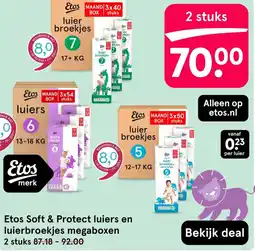 Etos Etos Soft & Protect luiers en luierbroekjes megaboxen aanbieding