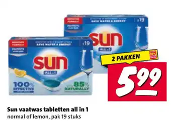 Nettorama Sun vaatwas tabletten all in 1 aanbieding
