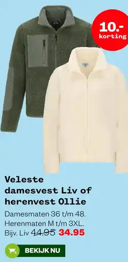Welkoop Veleste damesvest Liv of herenvest Ollie aanbieding