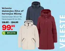 Welkoop Veleste damesjas Zita of herenjas Winny aanbieding