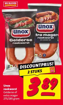 Nettorama Unox rookworst aanbieding