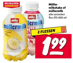 Nettorama müller milkshake of müllermilk aanbieding