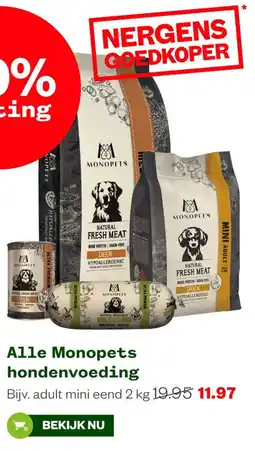 Welkoop Monopets hondenvoeding aanbieding