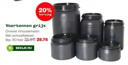 Welkoop Voertonnen grijs aanbieding
