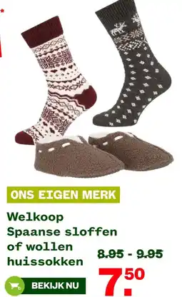 Welkoop Welkoop Spaanse sloffen of wollen huissokken aanbieding